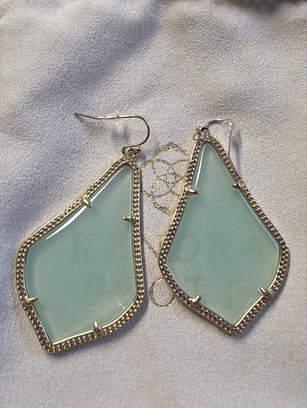 Kendra Scott Alexandra Chalcedony/Gold Earrings
